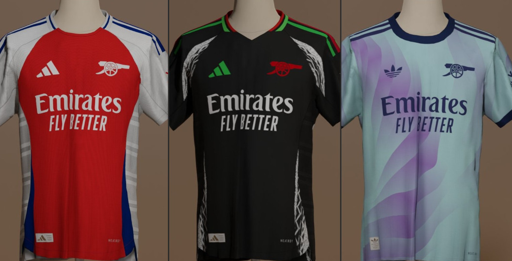 Arsenal thuis-, uit- en derde shirt 2024-25